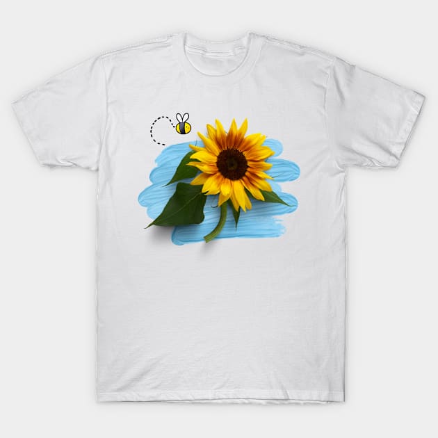 Sun Flower And Bee T-Shirt by After Daylight Project